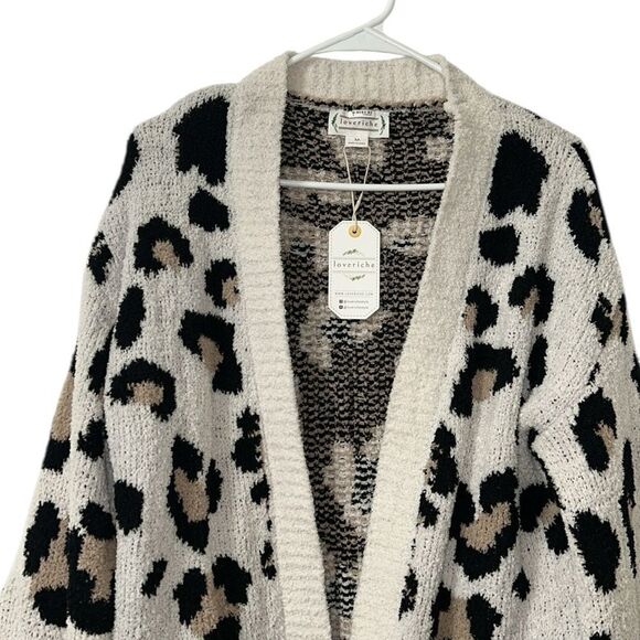 Loveriche Leopard Print Open Front Distressed Cardigan(Size Medium) - Picture 5 of 10